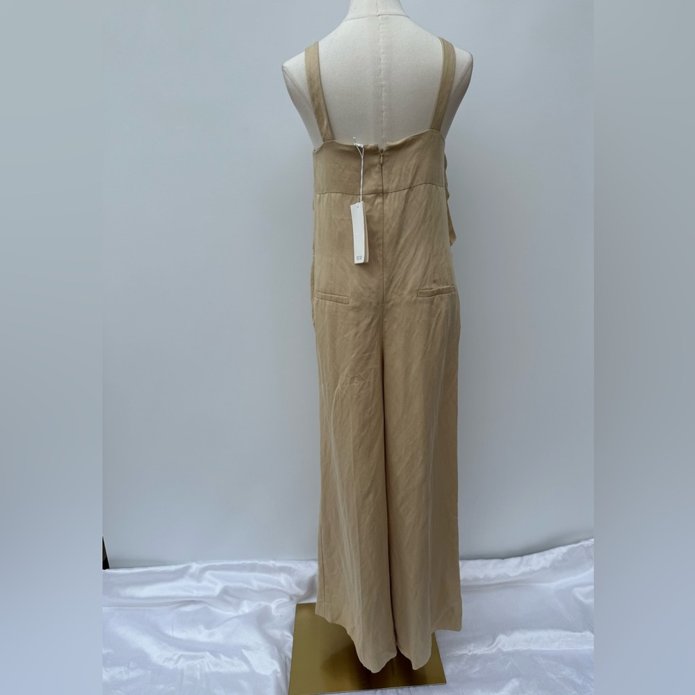 COS Tan Twist Front Wide Leg Jumpsuit Khaki Size 4 NWT Elegant Chic - Picture 11 of 15